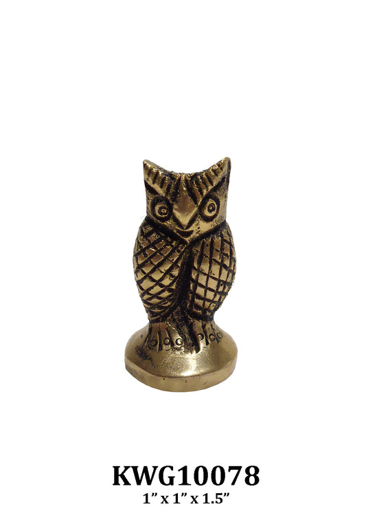 Miniature Brass Owl Figurine – Handcrafted Decor