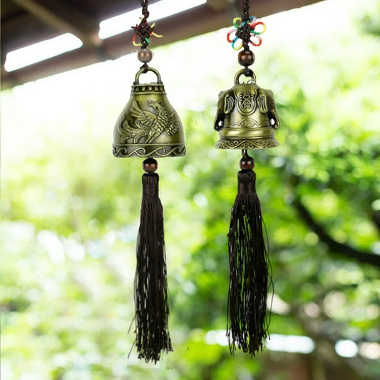 Antique Brass Feng Shui Wind Chime with Om & Buddha Symbols