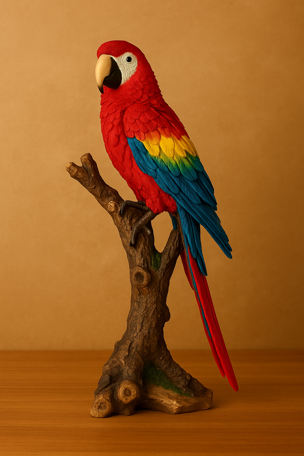 Handcrafted Macaw Parrot Sculpture – Vibrant Home Décor Accent