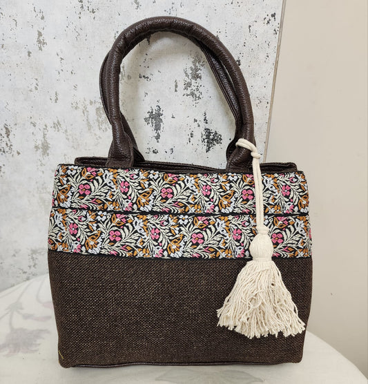 Ethnic Embroidered Tote Bags with Tassel Charm
