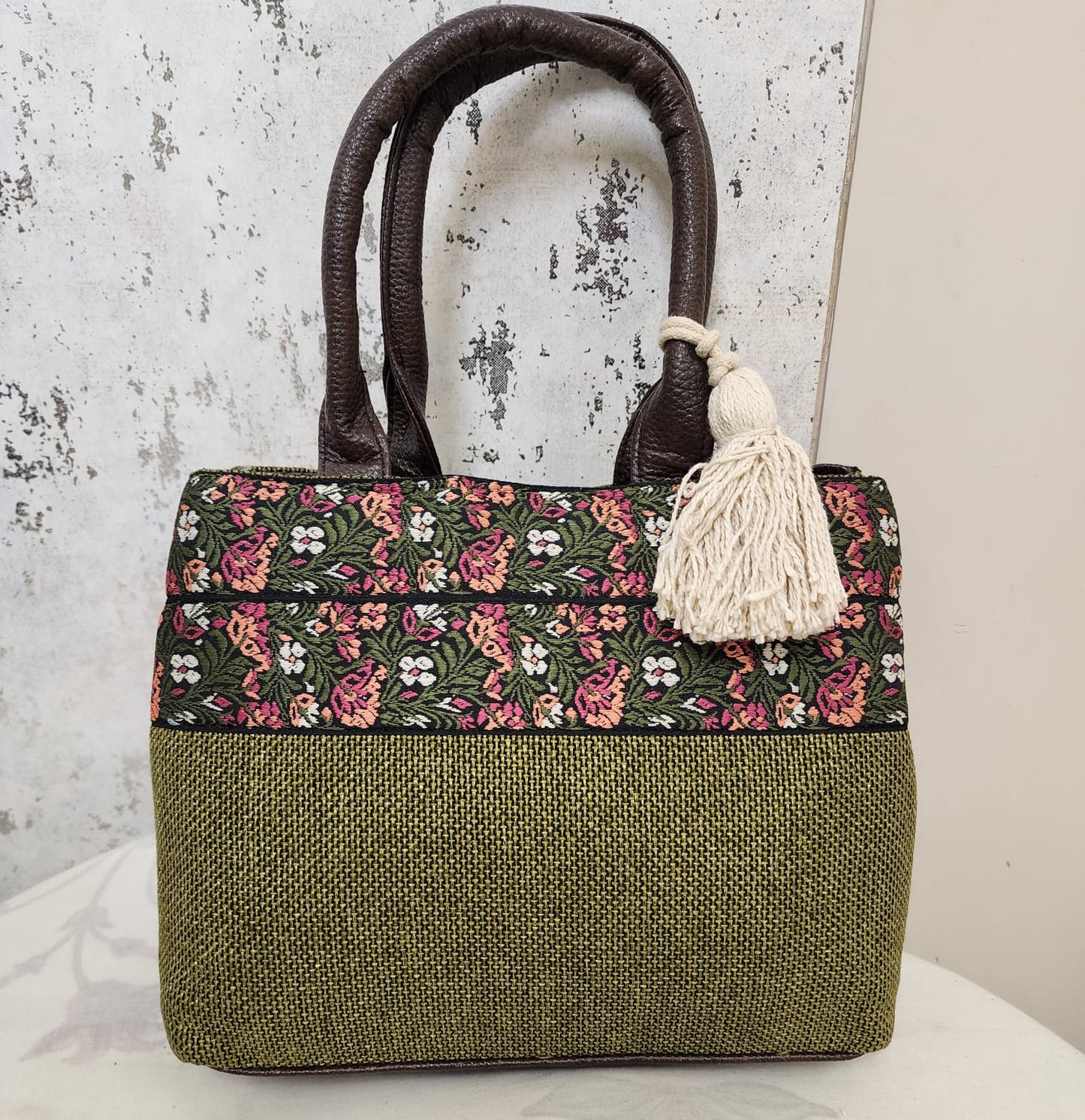 Ethnic Embroidered Tote Bags with Tassel Charm