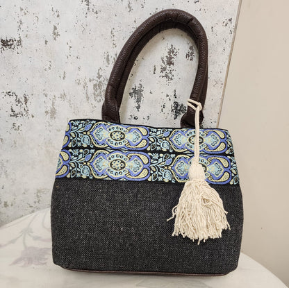 Ethnic Embroidered Tote Bags with Tassel Charm