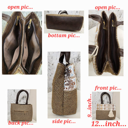 Ethnic Embroidered Tote Bags with Tassel Charm