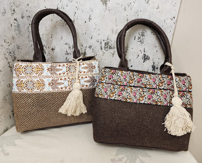 Ethnic Embroidered Tote Bags with Tassel Charm